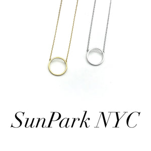 Brushed Outline Circle Necklace