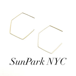 Opened Hexagon Hoop Earrings