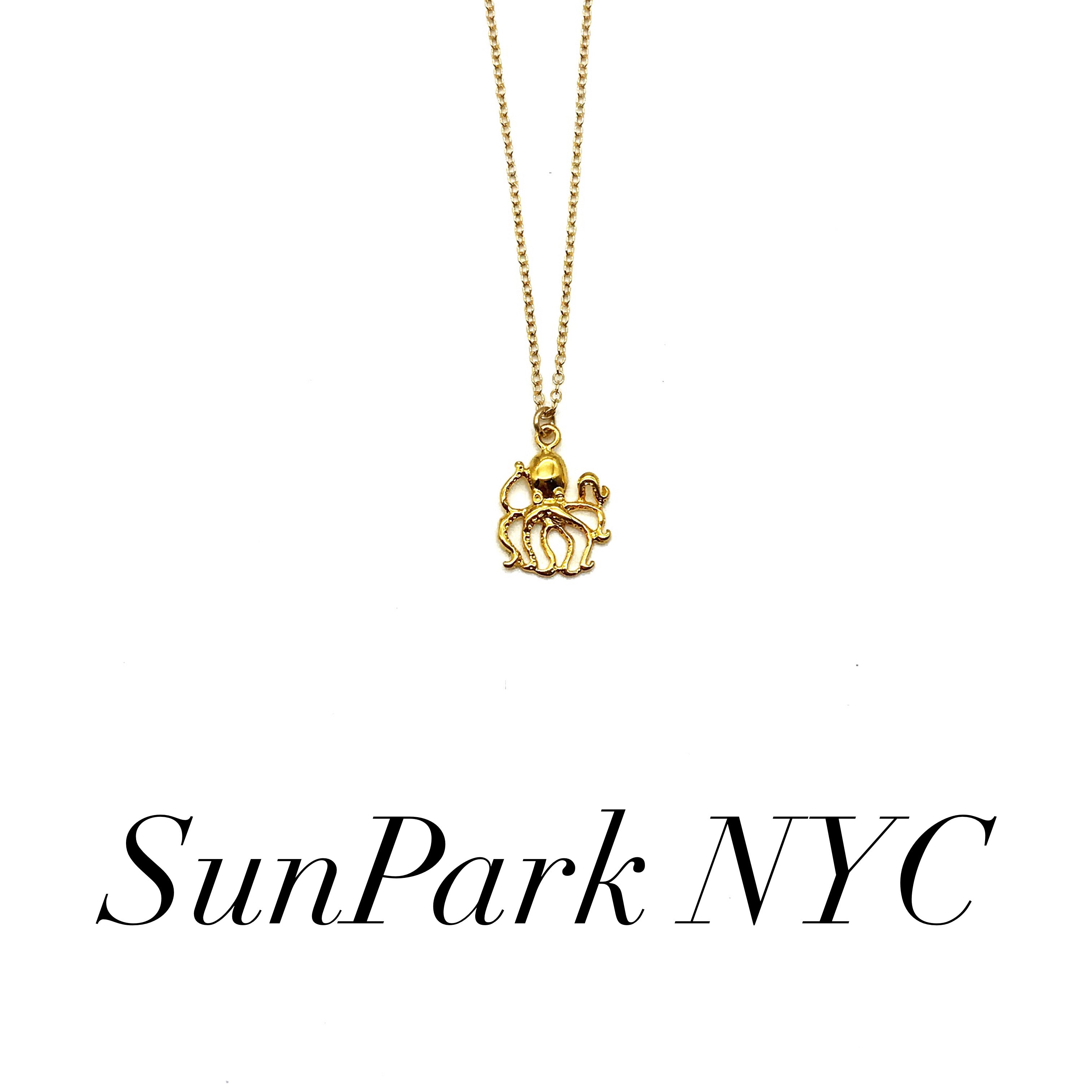 Gold Octopus Charm Necklace