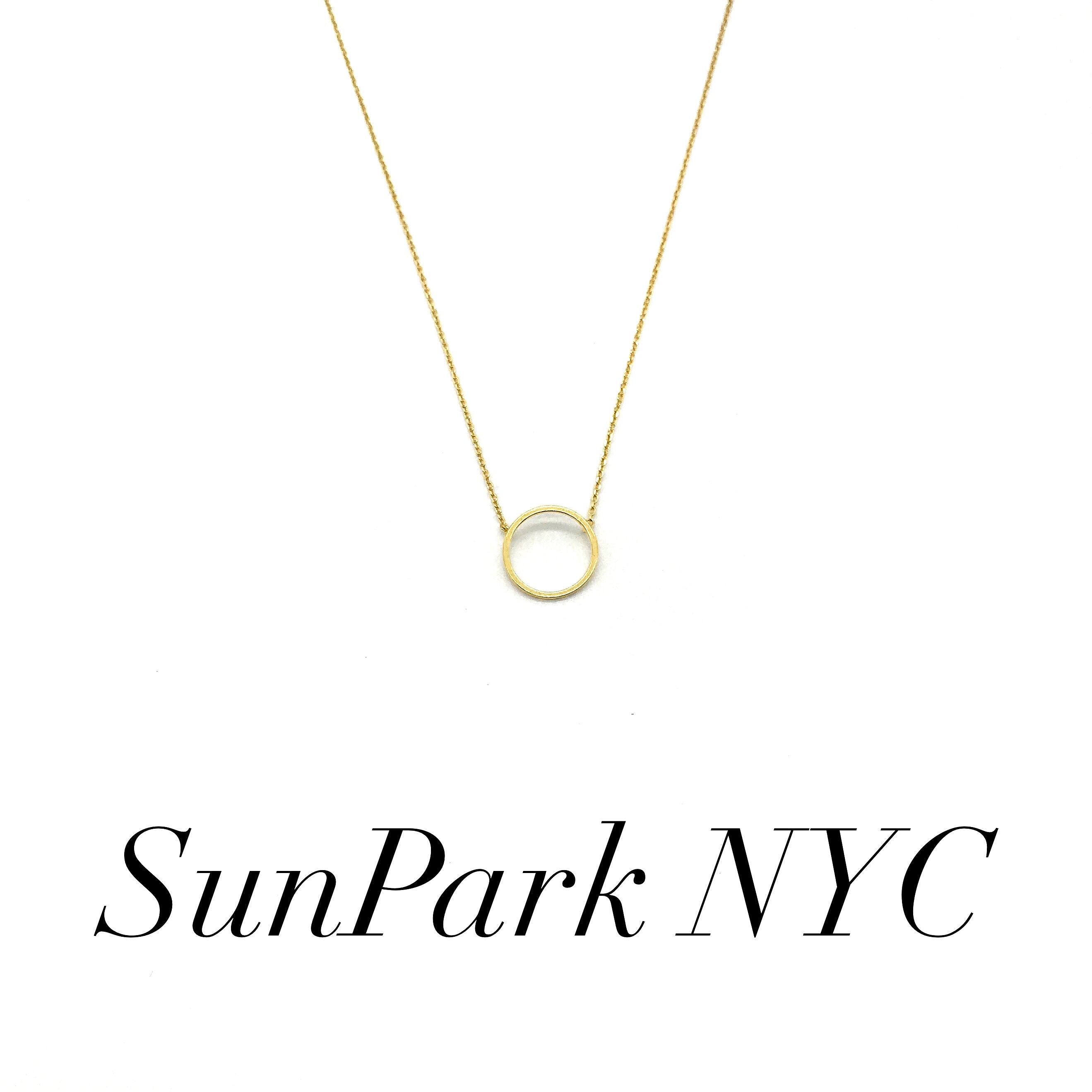 Brushed Outline Circle Necklace