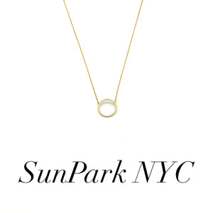 Brushed Outline Circle Necklace